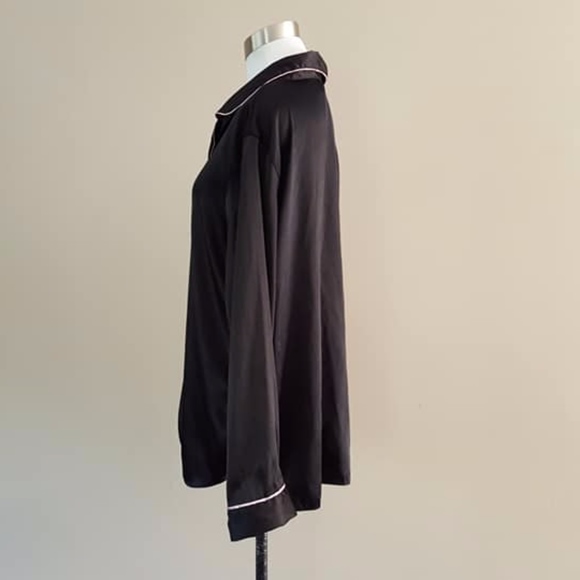Gilligan & O'Malley Black Satin Sleep Shirt Large - Picture 7 of 8